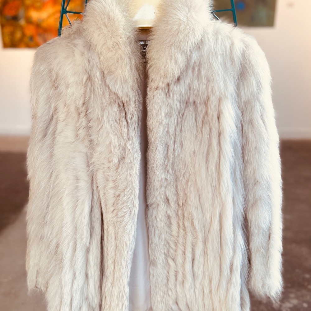 Saga Furs Luxurious Cream Teddy Jacket Vintage Saga Fur Fox Jacket Coat Size M